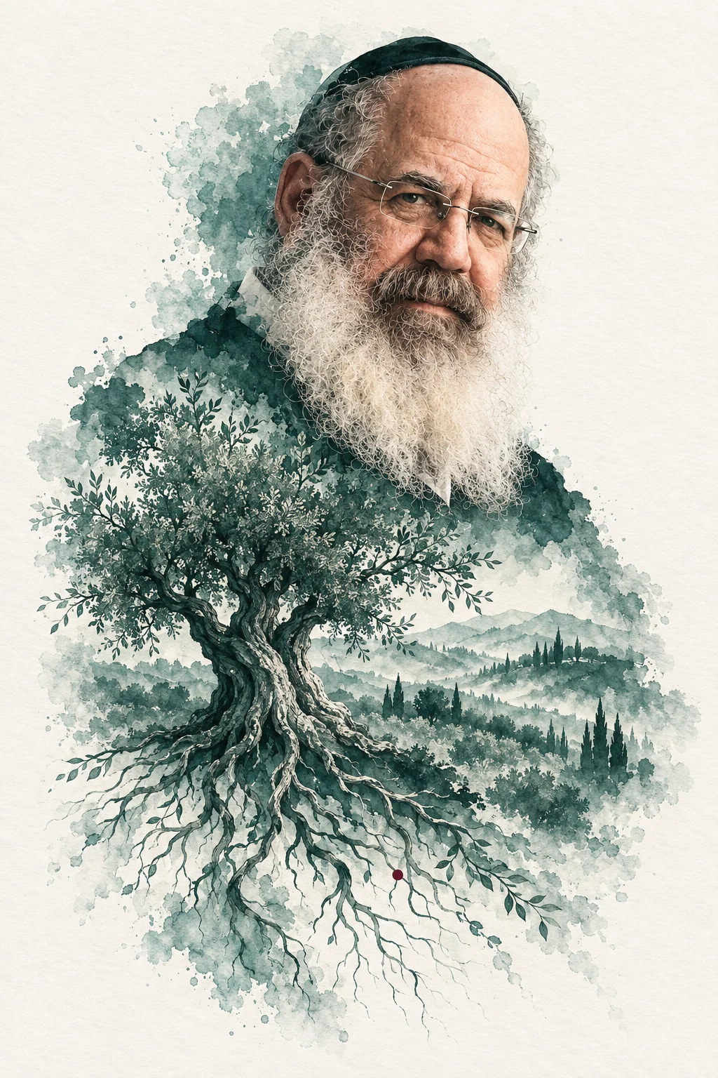 דיוקן הרב משה ארמוני במעבר אל עץ זית ושורשיו